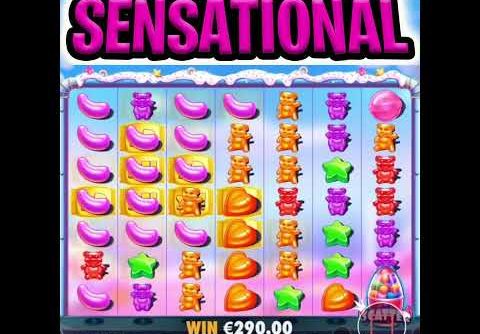 OMG WAIT FOR IT 🤑 THE MEGA BIG WIN 🔥 SUGAR RUSH SLOT RARE BASE SPIN‼️ #shorts