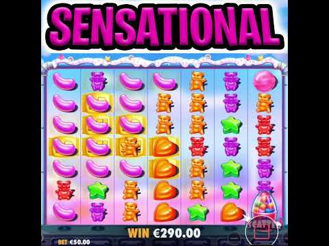 OMG WAIT FOR IT 🤑 THE MEGA BIG WIN 🔥 SUGAR RUSH SLOT RARE BASE SPIN‼️ #shorts