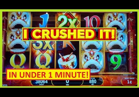 $1,000 HUGE WIN In Under 1 Minute – ONE MINUTE!! Ru Yi Wheel Lion Slot is AWESOME!