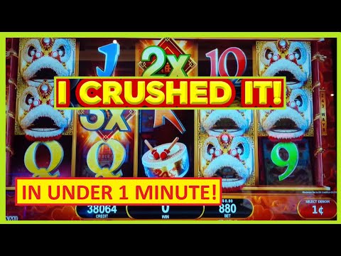 $1,000 HUGE WIN In Under 1 Minute – ONE MINUTE!! Ru Yi Wheel Lion Slot is AWESOME!