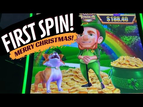 First Spin (big) WIN!! on Lucky O’Reilly Coin Bonanza Slot Machine Leprechaun 20 Spin Challenge🍀