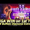 MEGA BIG WIN! NEW Buffalo Diamond Extreme! 58 4x Free Games Triggered and Max Bet Backup Spin Bonus!