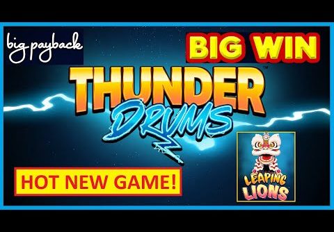 ENHANCED BONUS on Thunder Drums Leaping Lions Slot – BIG WIN!