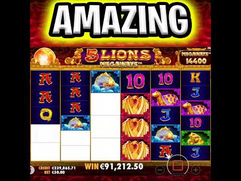 OMG IS THIS THE BEST REOCRD WIN EVER⁉️ 5 LIONS MEGAWAYS SLOT 🤑 #shorts