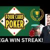 MEGA WIN STREAK on Four Card Poker – Big wins!