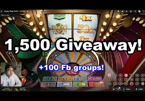 Crazy Time – 50x Top slot! 1,500 Giveaway! #onlinecasino #crazytime #bigwin #evolutiongaming