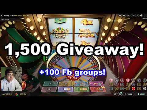 Crazy Time – 50x Top slot! 1,500 Giveaway! #onlinecasino #crazytime #bigwin #evolutiongaming