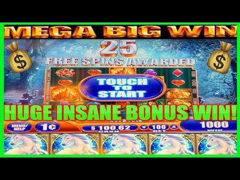 **HUGE MEGA WIN!** 25 INSANE SPINS!🦄Mystical Unicorn WMS Slot Machine Bonus