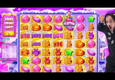 SUGAR RUSH – BONUS BUY BIG CASINO WIN  – 22 FREE SPINS HUGE MULTIPLIER CASINO SLOT ONLINE