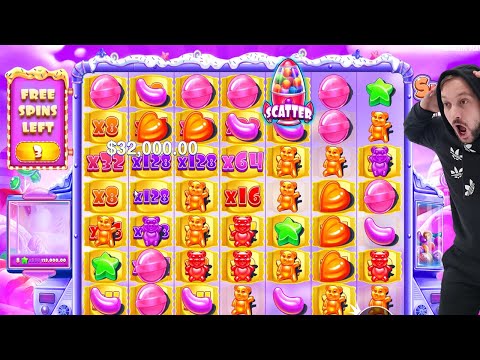 SUGAR RUSH – BONUS BUY BIG CASINO WIN  – 22 FREE SPINS HUGE MULTIPLIER CASINO SLOT ONLINE