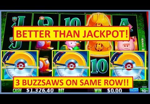 3 BUZZSAWS on the SAME ROW! Huff N’ More Puff Slot – BETTER THAN JACKPOT!