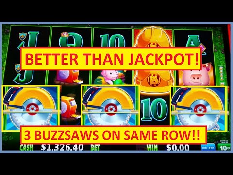 3 BUZZSAWS on the SAME ROW! Huff N’ More Puff Slot – BETTER THAN JACKPOT!