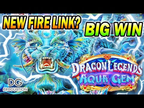 🐲🔥 NEW Dragon Legends 🔥🐉Aqua Gem Fire Link Super Big Bonus Win Slot Machine #slotmachine #lasvegas