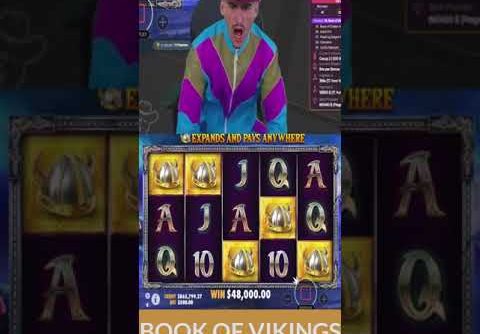 INSANE BIGGEST WIN! ClassyBeef crazy lucky on Book of Vikings slot#gambling #slots #bigwin