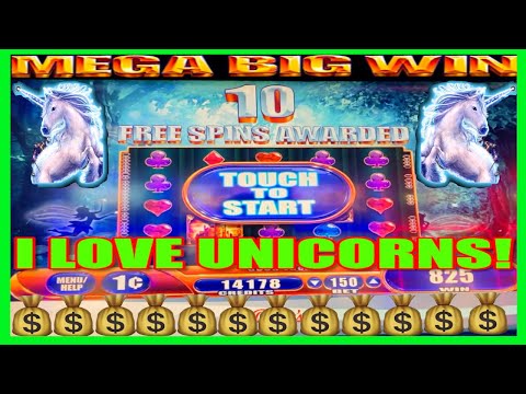 **MEGA BIG WIN!** WOW! I LOVE THIS SLOT!🦄Mystical Unicorn WMS Slot Machine Bonus Casino Wins