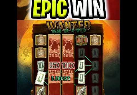 WANTED DEAD OR A WILD SLOT 🤑 MAX MULTIPLIER BONUS MEGA BIG WIN‼️ #shorts