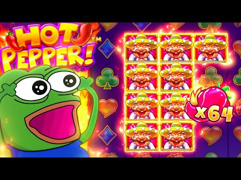 MY BIGGEST WIN on HOT PEPPER SLOT! (TOP SYMBOL PAID)