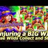 Conjuring a BIG WIN! These Wilds Collect and Stay! NEW Witch’s Spell Slot Machine Live Play/Bonus