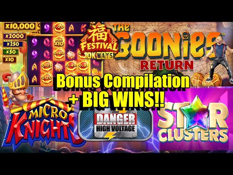 Bonus Compilation + Community BIG WINS!!  Danger HV, Star Clusters, The Goonies Return & Much More