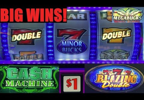 BIG WINS! AWESOME RUN ON MEGABUCKS SLOT! + CASH MACHINE JACKPOTS + DOUBLE BLAZING 777 SLOT PLAY!