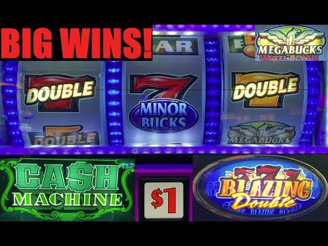 BIG WINS! AWESOME RUN ON MEGABUCKS SLOT! + CASH MACHINE JACKPOTS + DOUBLE BLAZING 777 SLOT PLAY!