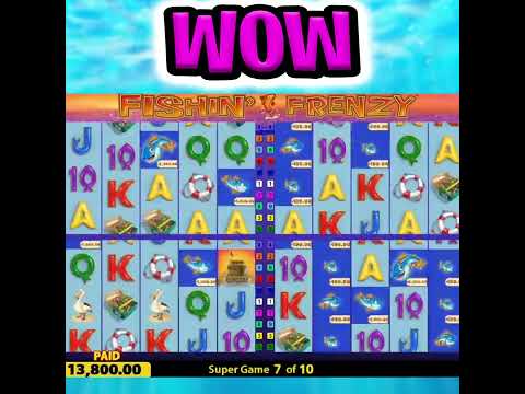 FISHIN FRENZY MAX BET SLOT 🤑 SUPER BONUS MEGA BIG WINS‼️ #shorts