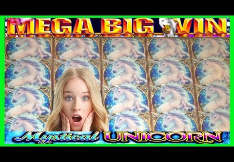 **MEGA BIG WIN!** SO MANY UNICORNS!🦄Mystical Unicorn WMS Slot Machine Bonus Wins