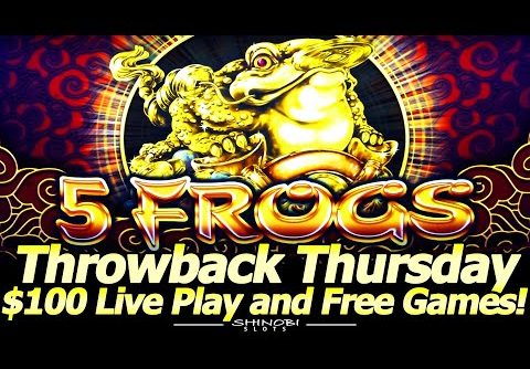 5 Frogs Slot Machine – $100 Live Play and Free Games Bonus for Throwback Thursday at Yaamava Casino!