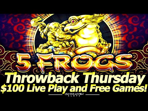 5 Frogs Slot Machine – $100 Live Play and Free Games Bonus for Throwback Thursday at Yaamava Casino!