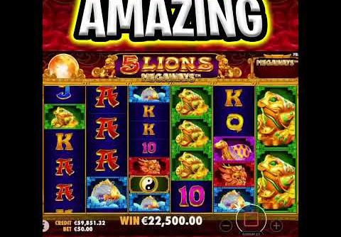 5 LIONS MEGAWAYS SLOT 🤑 FIRST SPIN JACKPOT MEGA BIG WIN‼️  #shorts