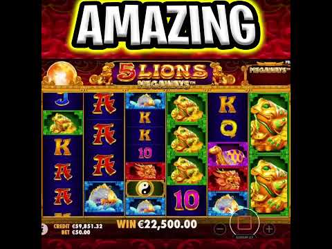 5 LIONS MEGAWAYS SLOT 🤑 FIRST SPIN JACKPOT MEGA BIG WIN‼️  #shorts