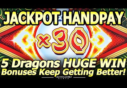 JACKPOT HANDPAY! SUPER RARE 5 Phoenix HUGE WIN! Bonuses Galore! 1st on YouTube for 5 Dragons Pearl!