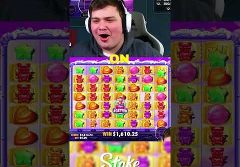 HUGE WIN On SUGAR RUSH!! (BONUS BUYS) #slots #casino #sugarrush #shorts