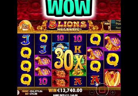 5 LIONS MEGAWAYS SLOT 🔥 MAX MULTIPLIER BIG WINS MAYBE⁉️ #shorts