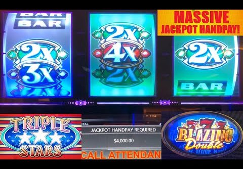 JACKPOT! HANDPAY! My 2nd biggest win ever! NEW 3x 4x 2x Jackpot slot machine! + Old School slot play