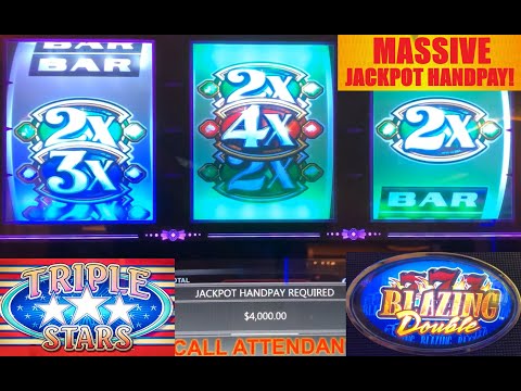 JACKPOT! HANDPAY! My 2nd biggest win ever! NEW 3x 4x 2x Jackpot slot machine! + Old School slot play