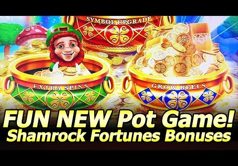 Shamrock Fortunes Slot Machine – Fun New Pot Game! First Attempt with Live Play and Three Bonuses!