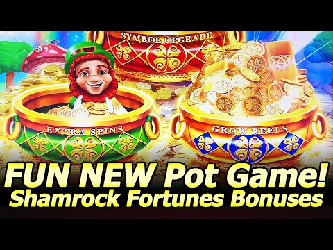 Shamrock Fortunes Slot Machine – Fun New Pot Game! First Attempt with Live Play and Three Bonuses!