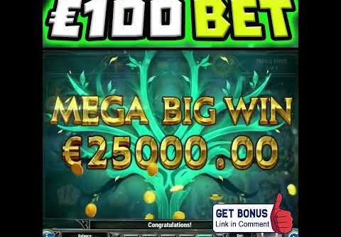 €100 MAX BET  MEGA JACKPOT SLOT WIN ON GREEN KNIGHT  #short