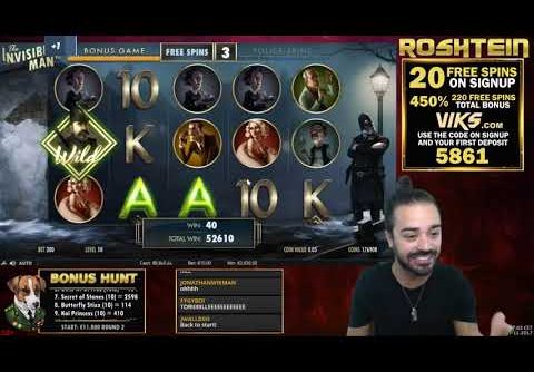 ROSHTEIN – MUST SEE RECORD WIN!! NEVER SEEN ON SLOT INVISIBLE MAN EPIC!