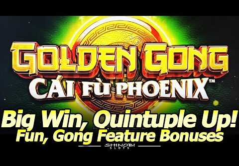 Super Big Win Bonus, Nice Quintuple Up Session! Golden Gong Cai Fu Phoenix and Dragon Slot Machines!