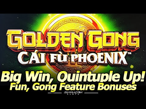 Super Big Win Bonus, Nice Quintuple Up Session! Golden Gong Cai Fu Phoenix and Dragon Slot Machines!