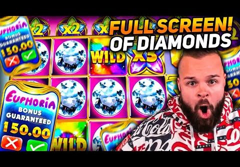 Streamer Insane Monster Win Full Screen of Diamonds on Euphoria slot – Top 5 Biggest Wins of week