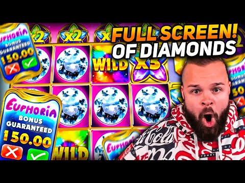 Streamer Insane Monster Win Full Screen of Diamonds on Euphoria slot – Top 5 Biggest Wins of week