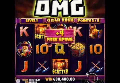 GOLD RUSH SLOT 🍀 €600 BET BONUS PAID ME A MASSIVE BIG WIN WOW‼️ #shorts