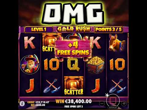 GOLD RUSH SLOT 🍀 €600 BET BONUS PAID ME A MASSIVE BIG WIN WOW‼️ #shorts