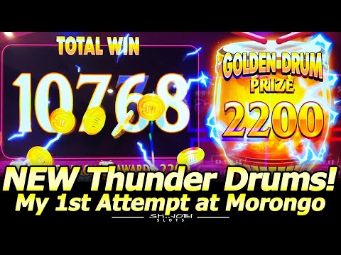 NEW Thunder Drums Slot Machine – First Attempt and Nice Bonus in First Attempt at Morongo Casino!