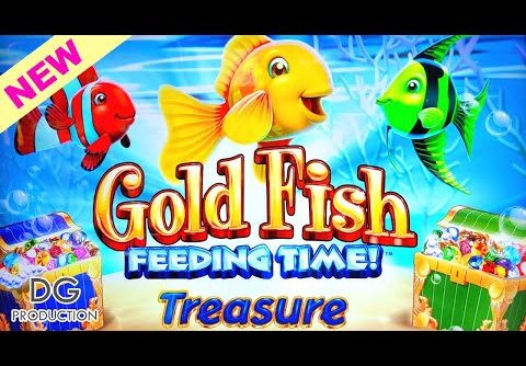 ⭐NEW⭐🐟 Gold FIsh 🐠 Feeding Time Treasure Slot Machine Big Win Wild Multiplier Bonus Features