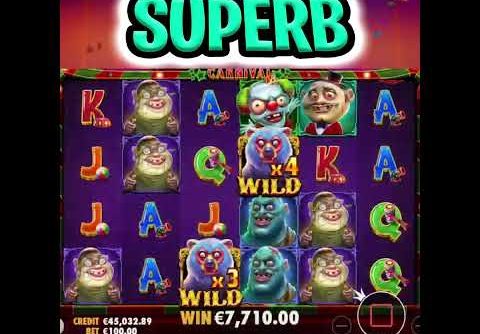 ZOMBIE CARNIVAL SLOT 🎁 HUGE BIG WIN BONUS ON  €100 MAX BET OMG‼️ #shorts