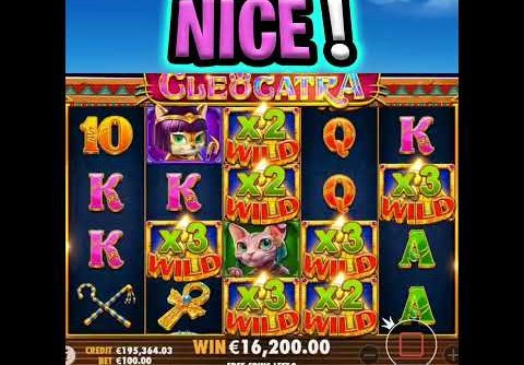 CLEOCATRA SLOT 😵 2 HUGE BIG WINS BACK TO BACK OMG‼️ #shorts